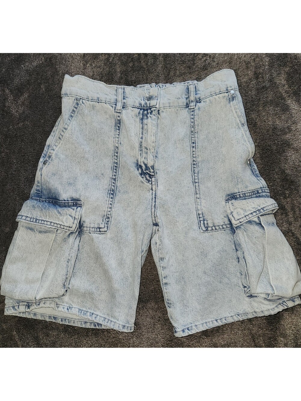 Anthropologie Pilcro Beachy Cargo Denim Shorts Size 27 Coastalcore Normcore - Picture 4 of 10
